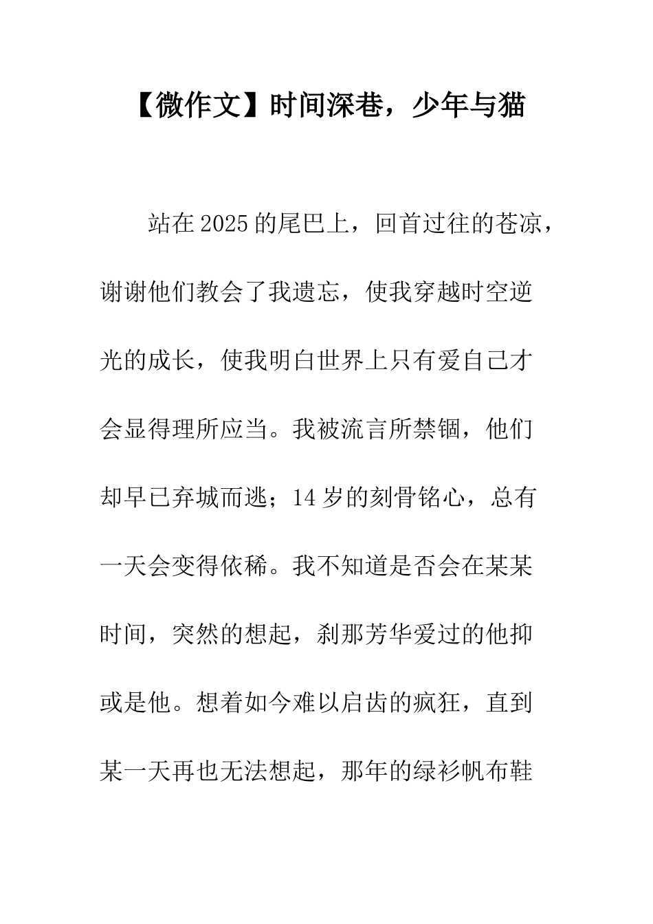 时光深巷-少年与猫_第1页