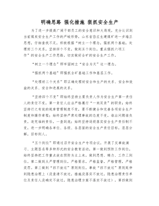 明确思路-强化措施-狠抓安全生产