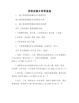 易燃易爆品管理措施