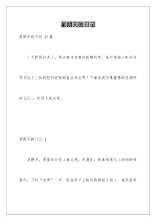 星期天的日记-