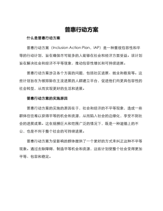 普惠行动方案