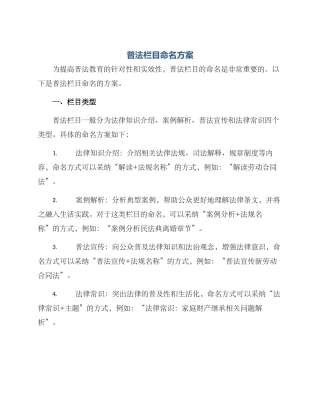 普法栏目命名方案