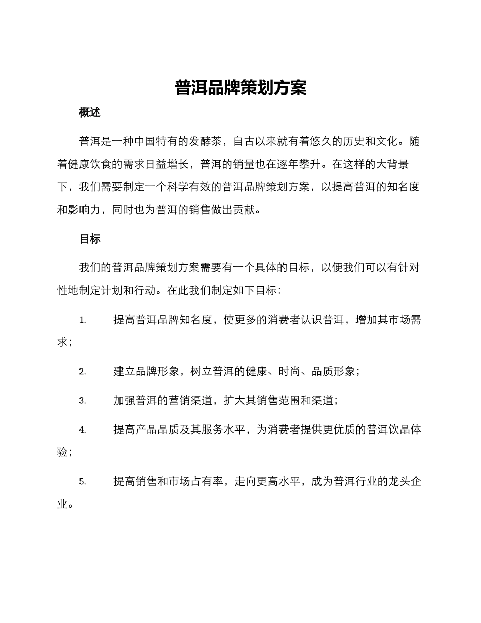普洱品牌策划方案_第1页