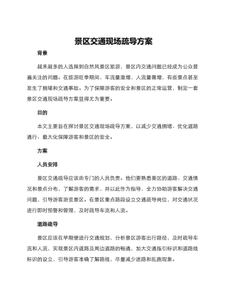 景区交通现场疏导方案