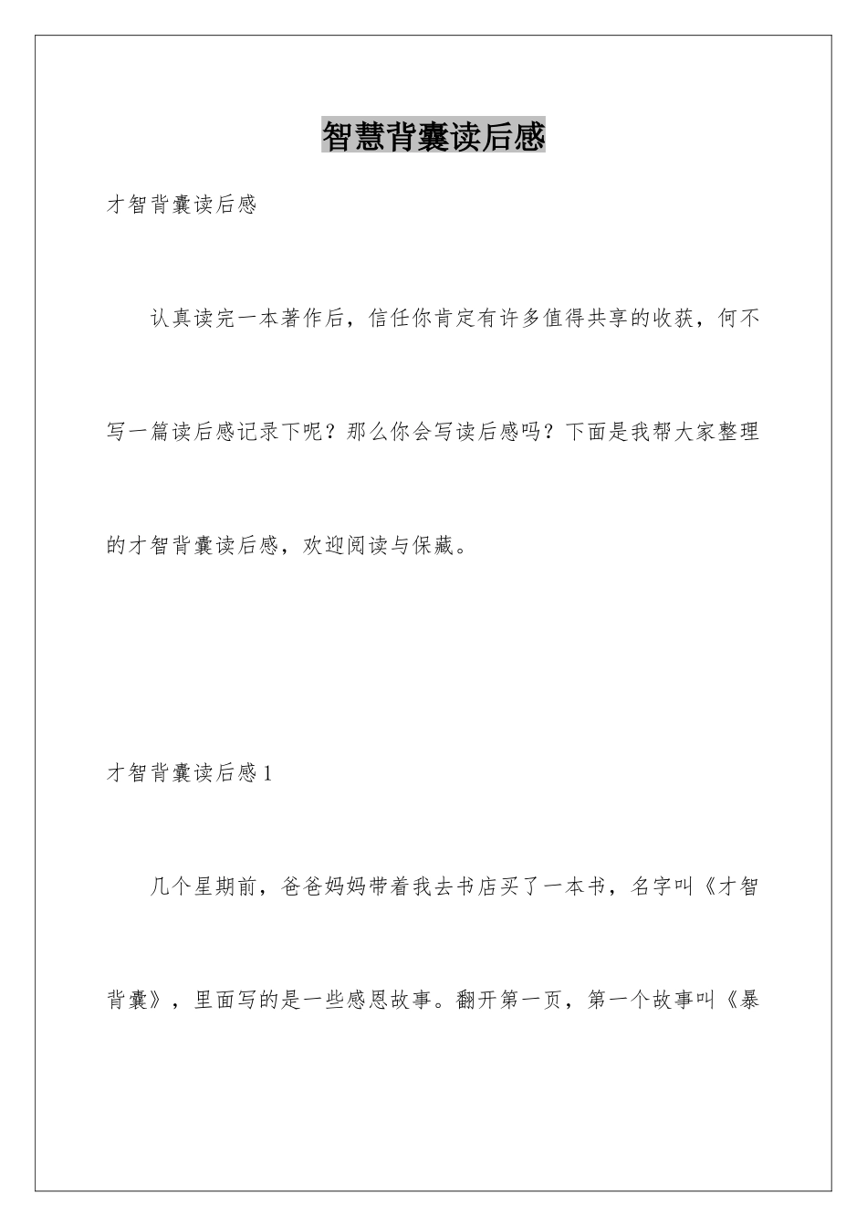 智慧背囊读后感_第1页