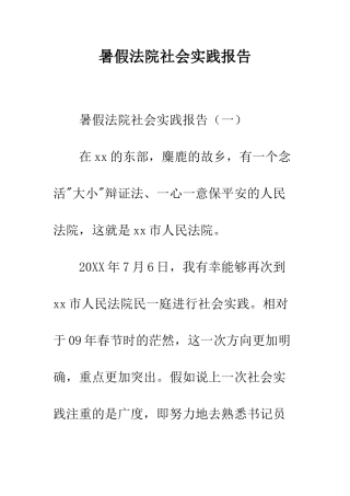 暑假法院社会实践报告--精编范文