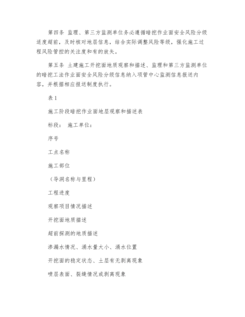 暗挖工法作业面安全风险分级制度_第2页
