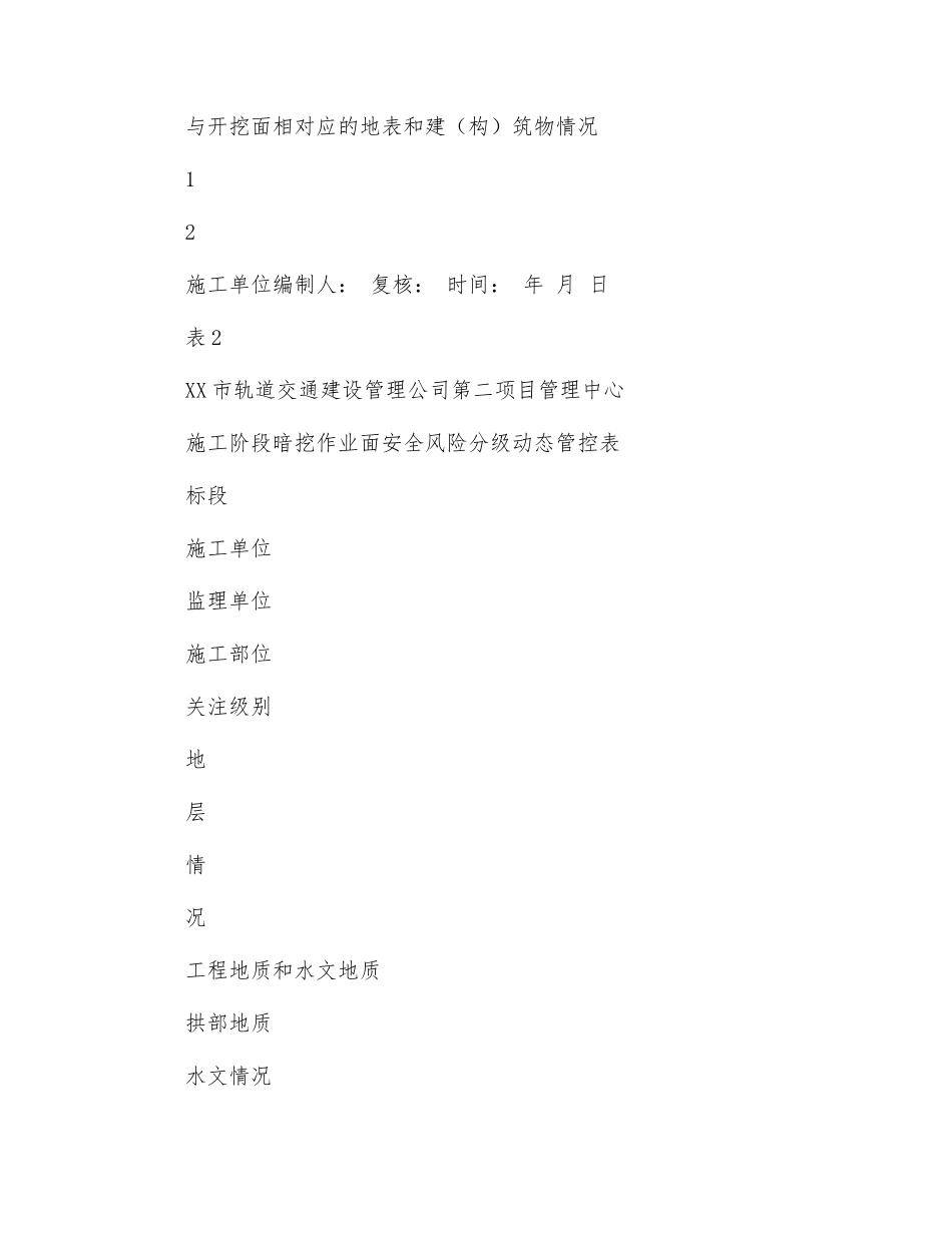 暗挖工法作业面安全风险分级制度_第3页