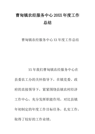 曹甸镇农经服务中心2025年度工作总结--精编范文