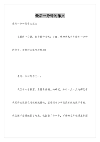 最后一分钟的作文