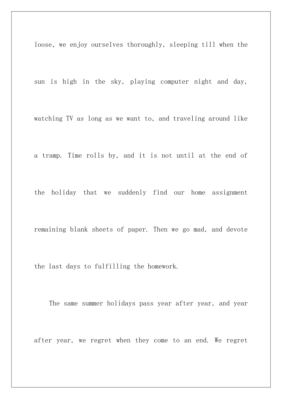 最新大学生暑假英语作文_第2页