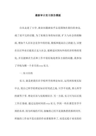 最新审计实习报告模板