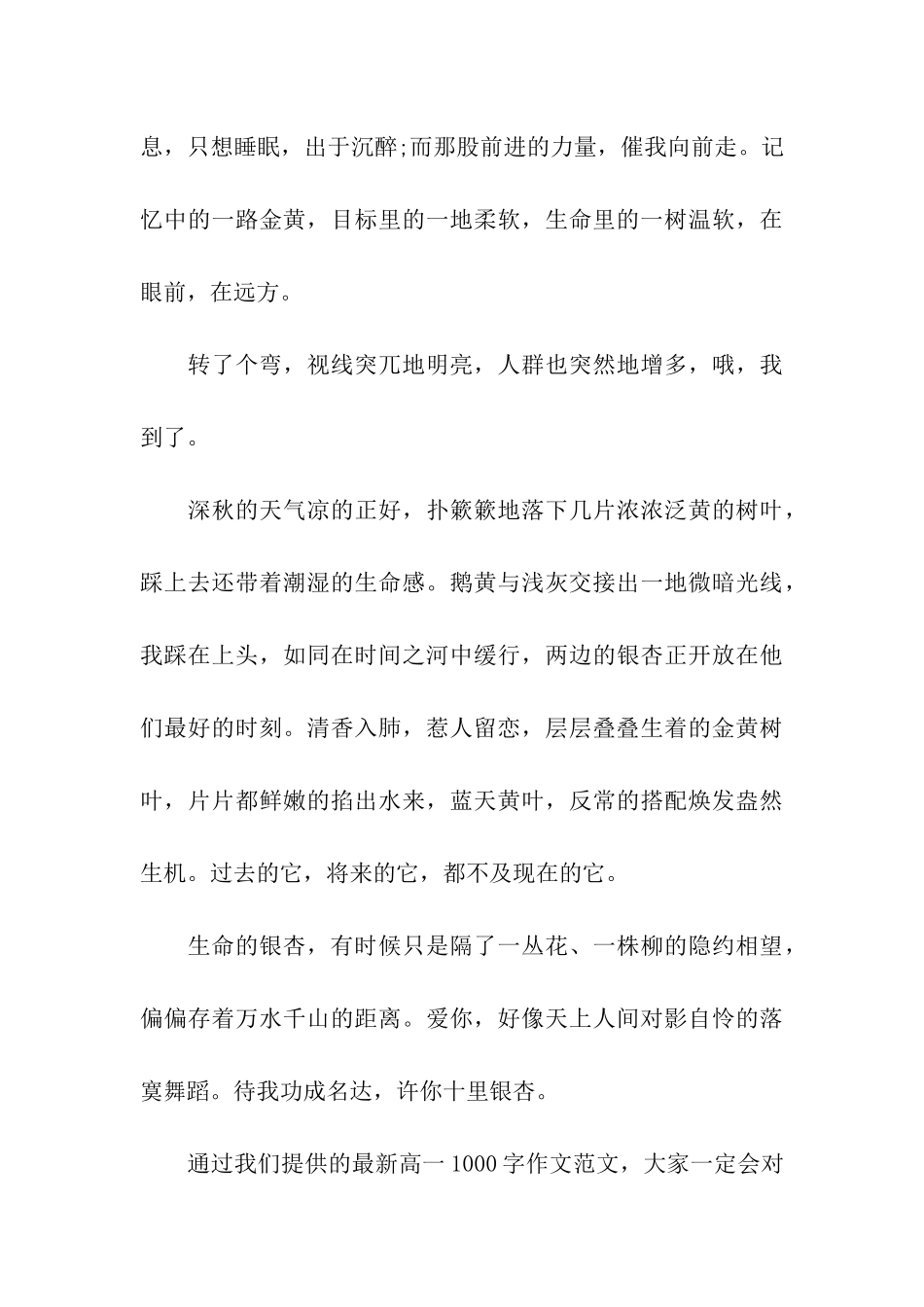最新高一1000字作文生命的银杏_第3页