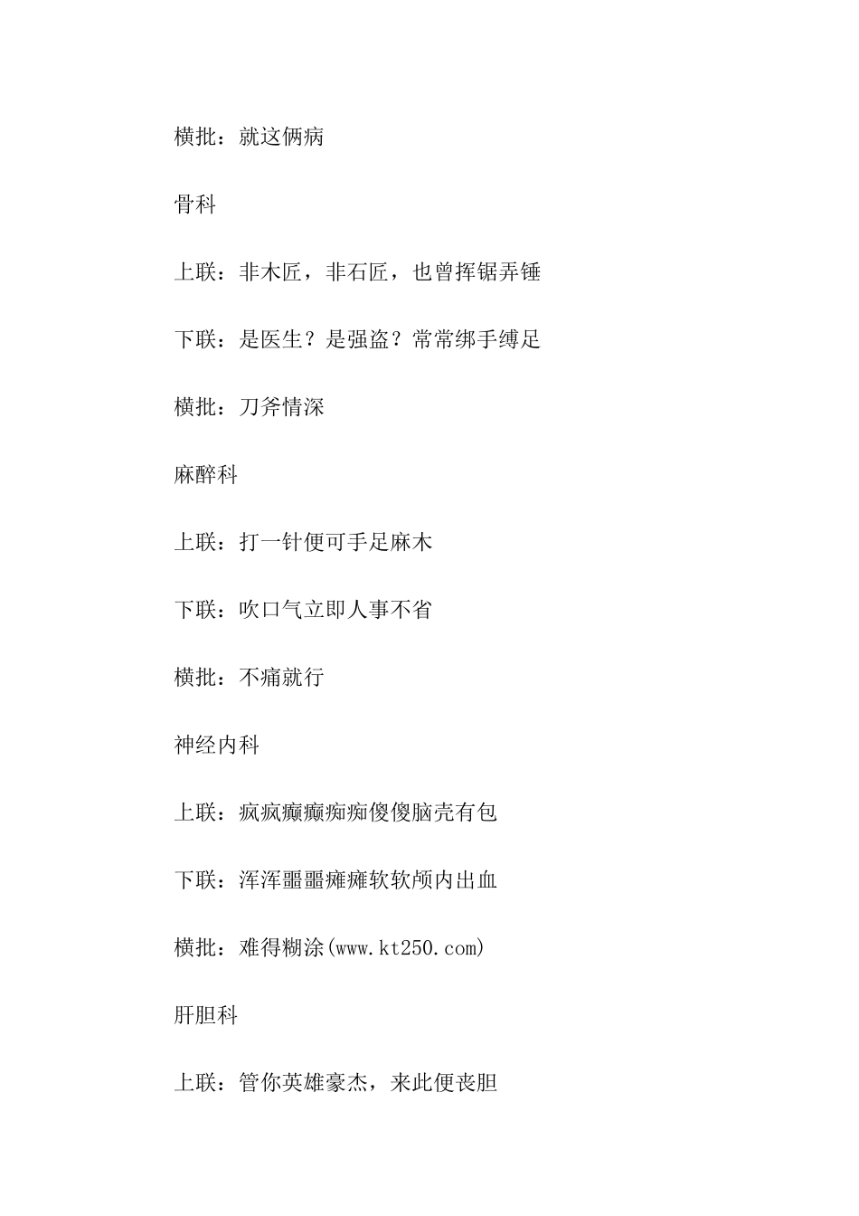 有意思的医院各科对联_第3页