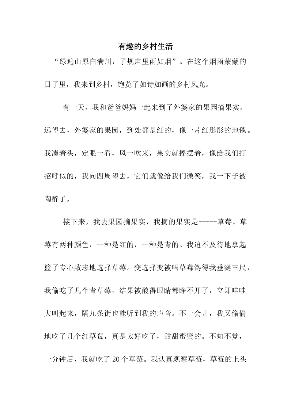 有趣的乡村生活_第1页