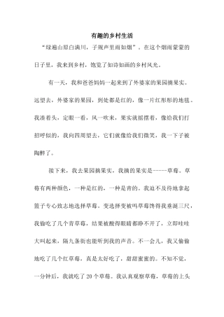 有趣的乡村生活