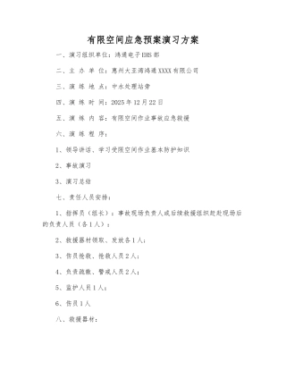 有限空间应急预案演练方案