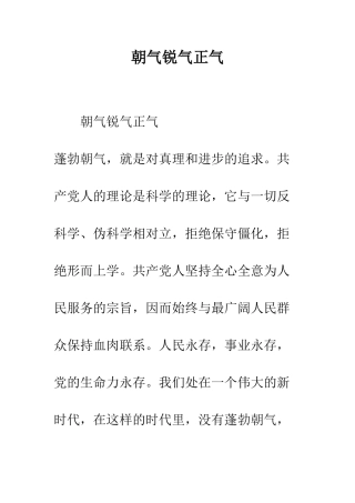 朝气锐气正气--精编范文