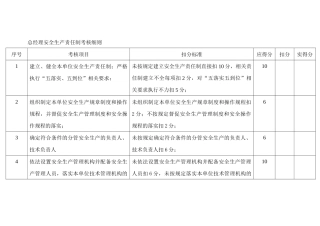 某公司总经理安全生产责任制考核细则