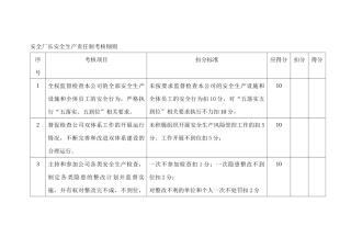 某公司厂长安全生产责任制考核细则