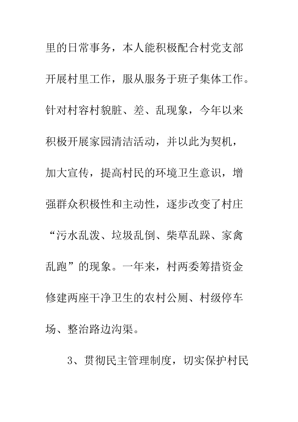 村委主任2025年述职报告及2025工作计划--精编范文_第3页