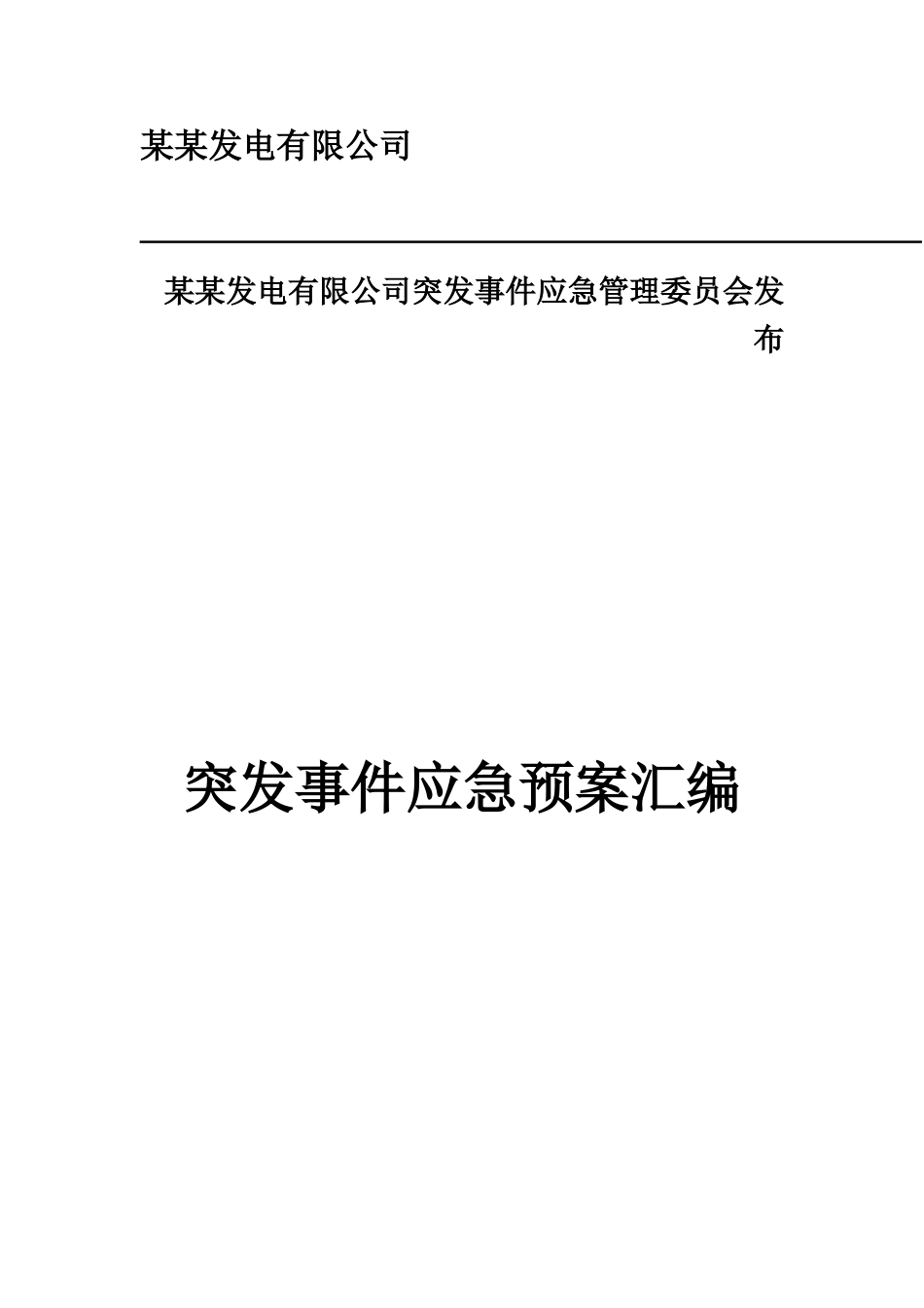 某某发电有限公司应急方案汇编样本_第2页