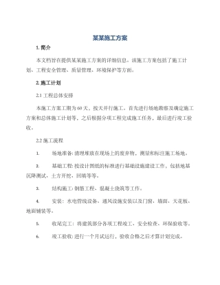某某施工方案