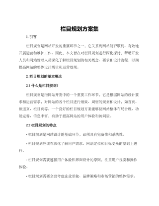 栏目规划方案集