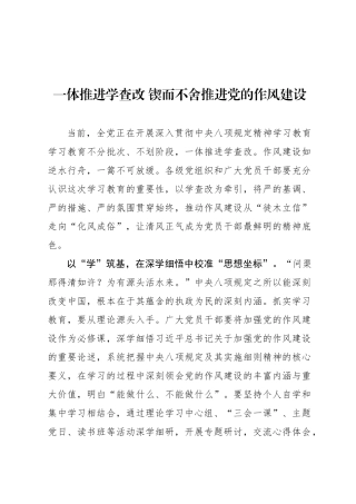 一体推进学查改 锲而不舍推进党的作风建设