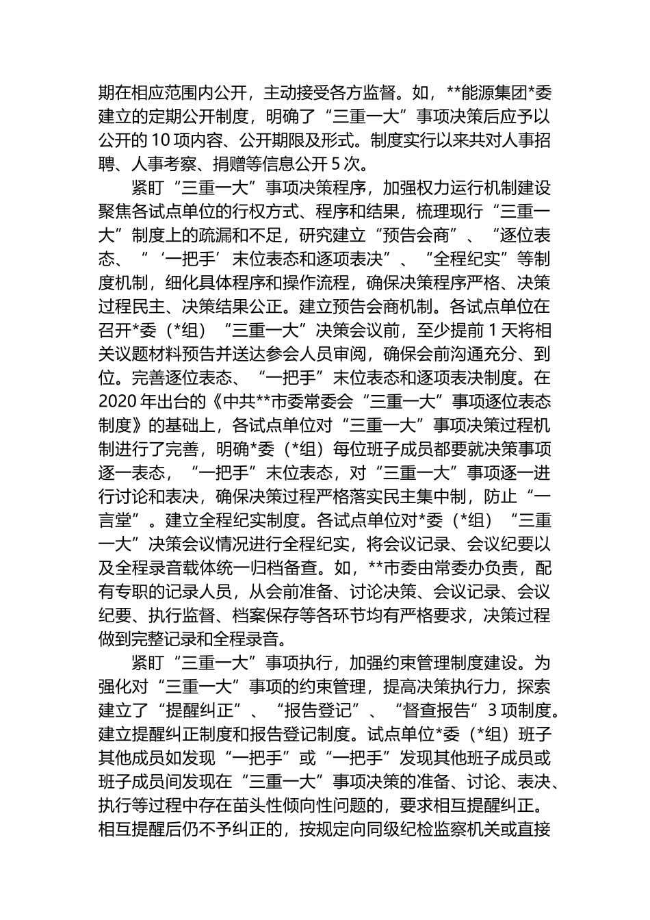 在2024年全市落实“三重一大”决策制度监督实效试点工作推进会上的交流发言_第2页