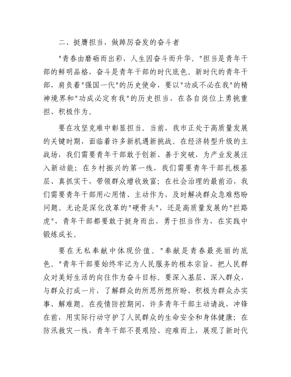 在2025年全市青年干部庆祝五四青年节大会上的讲话_第3页