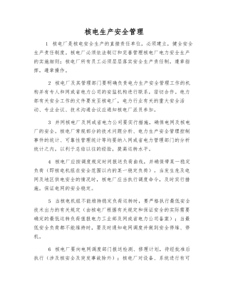 核电生产安全管理