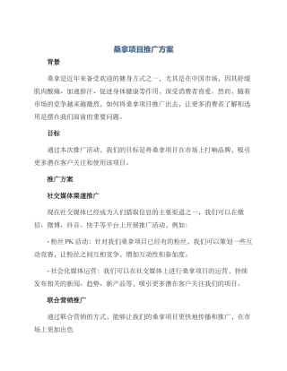 桑拿项目推广方案