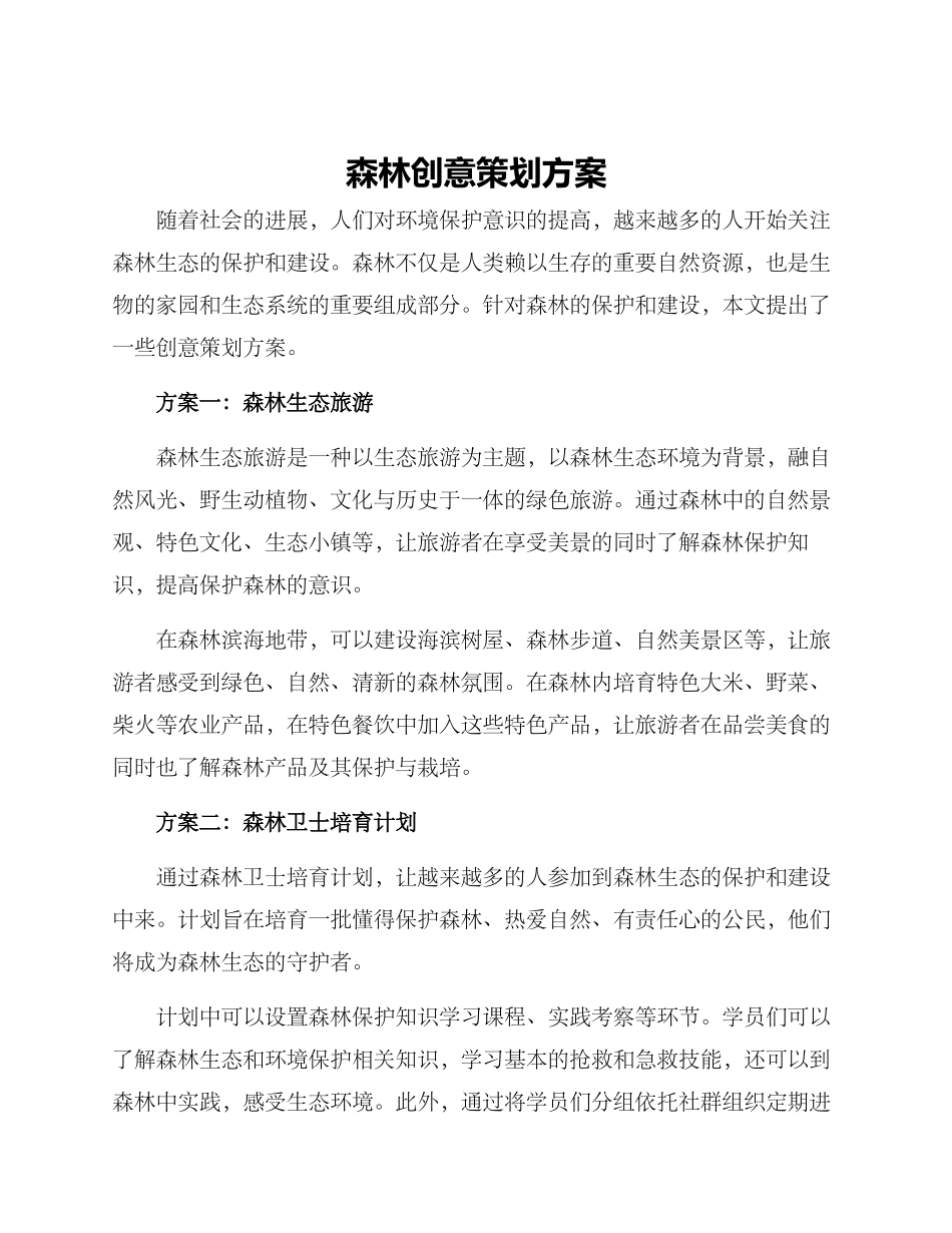 森林创意策划方案_第1页