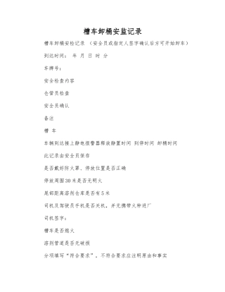 槽车卸桶安监记录