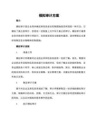 模拟审计方案