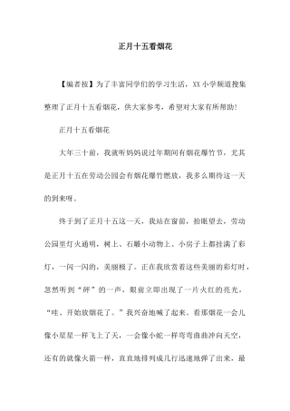 正月十五看烟花