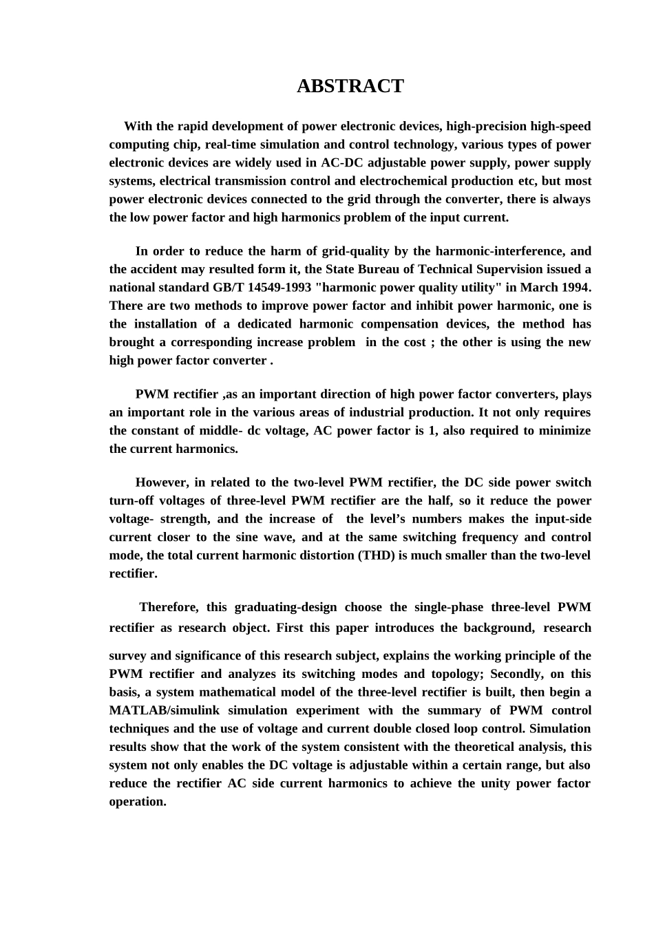 毕业答辩论文单相三电平SPWM整流器的研究与设计shrimplm样本_第3页