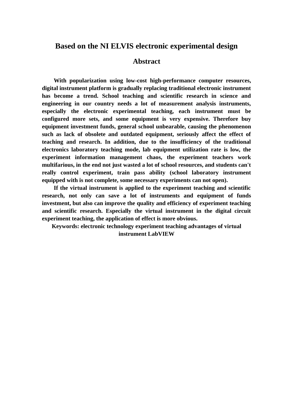 毕业答辩论文基于NIELVIS的电子实验设计样本_第3页