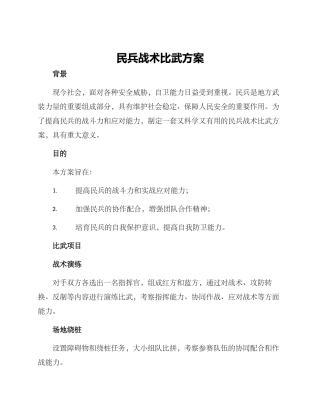 民兵战术比武方案