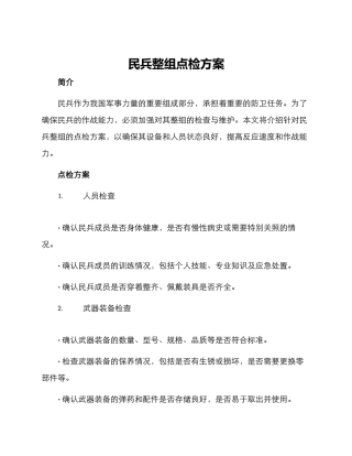 民兵整组点检方案