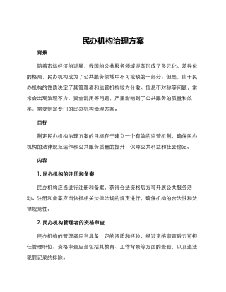 民办机构治理方案