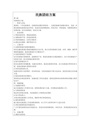 民族团结方案