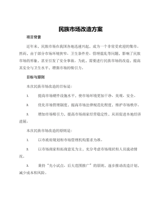 民族市场改造方案