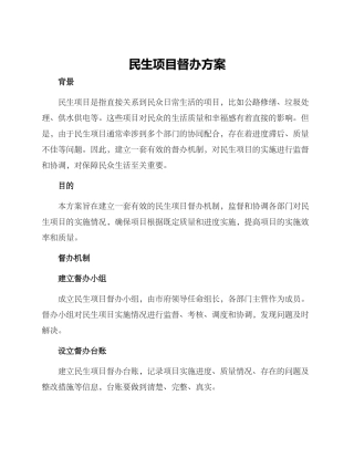 民生项目督办方案