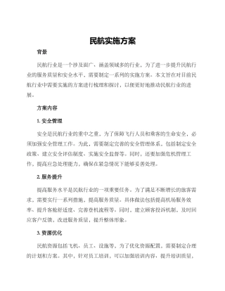 民航实施方案