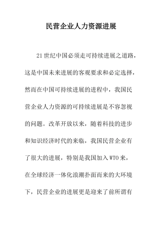民营企业人力资源发展