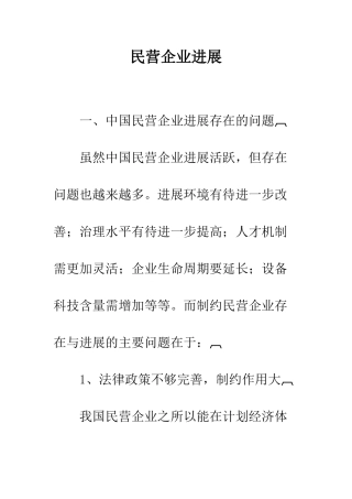 民营企业发展