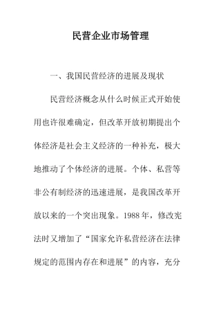 民营企业市场管理