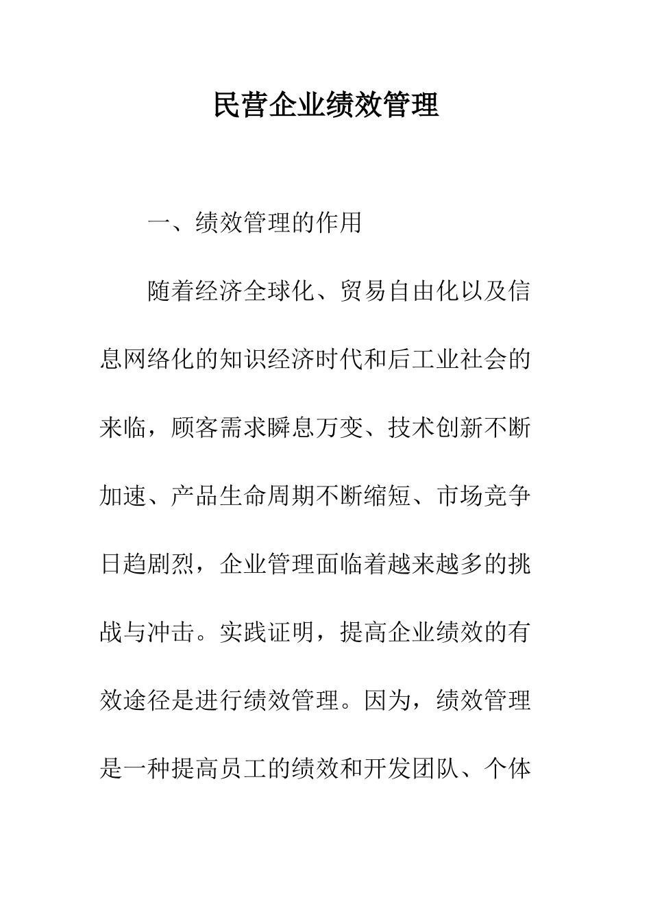 民营企业绩效管理_第1页